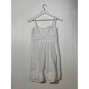 A Byer Swiss Dot Spaghetti Strap Tulle Mini Dress White Size 9 Junior
